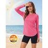 image:imageTACVASEN Womens Sun Shirts UPF 50 Long Sleeve Quick Dry Hiking Tops  Polyester Lightweight Breathable Shirt for Workout Fishing Running Golf Outdoor Active Sports SummerRose Red
