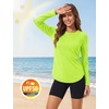 image:imageTACVASEN Womens Sun Shirts UPF 50 Long Sleeve Quick Dry Hiking Tops  Polyester Lightweight Breathable Shirt for Workout Fishing Running Golf Outdoor Active Sports SummerFluorescent Green