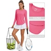 image:imageTACVASEN Womens Sun Shirts UPF 50 Long Sleeve Quick Dry Hiking Tops  Polyester Lightweight Breathable Shirt for Workout Fishing Running Golf Outdoor Active Sports SummerRose Red