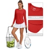 image:imageTACVASEN Womens Sun Shirts UPF 50 Long Sleeve Quick Dry Hiking Tops  Polyester Lightweight Breathable Shirt for Workout Fishing Running Golf Outdoor Active Sports SummerRed