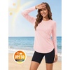 image:imageTACVASEN Womens Sun Shirts UPF 50 Long Sleeve Quick Dry Hiking Tops  Polyester Lightweight Breathable Shirt for Workout Fishing Running Golf Outdoor Active Sports SummerLight Pink