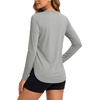 image:imageTACVASEN Womens Sun Shirts UPF 50 Long Sleeve Quick Dry Hiking Tops  Polyester Lightweight Breathable Shirt for Workout Fishing Running Golf Outdoor Active Sports SummerLight Grey