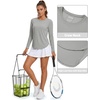 image:imageTACVASEN Womens Sun Shirts UPF 50 Long Sleeve Quick Dry Hiking Tops  Polyester Lightweight Breathable Shirt for Workout Fishing Running Golf Outdoor Active Sports SummerLight Grey