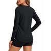 image:imageTACVASEN Womens Sun Shirts UPF 50 Long Sleeve Quick Dry Hiking Tops  Polyester Lightweight Breathable Shirt for Workout Fishing Running Golf Outdoor Active Sports SummerBlack