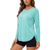 image:imageTACVASEN Womens Sun Shirts UPF 50 Long Sleeve Quick Dry Hiking Tops  Polyester Lightweight Breathable Shirt for Workout Fishing Running Golf Outdoor Active Sports SummerLake Blue