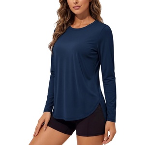 image:imageTACVASEN Womens Sun Shirts UPF 50 Long Sleeve Quick Dry Hiking Tops  Polyester Lightweight Breathable Shirt for Workout Fishing Running Golf Outdoor Active Sports SummerNavy