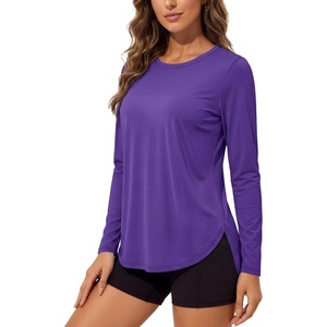 image:imageTACVASEN Womens Sun Shirts UPF 50 Long Sleeve Quick Dry Hiking Tops  Polyester Lightweight Breathable Shirt for Workout Fishing Running Golf Outdoor Active Sports SummerPurple
