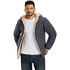 image:imageTACVASEN Mens Puffer Jacket Hooded Sherpa Lined Water Resistant Winter Coat  Warm windproof insulated quilted fleece puffy jacket for casual work travel outdoor hiking skiing snow fishing cold weatherDark Grey
