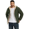 image:imageTACVASEN Mens Puffer Jacket Hooded Sherpa Lined Water Resistant Winter Coat  Warm windproof insulated quilted fleece puffy jacket for casual work travel outdoor hiking skiing snow fishing cold weatherArmy Green