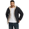image:imageTACVASEN Mens Puffer Jacket Hooded Sherpa Lined Water Resistant Winter Coat  Warm windproof insulated quilted fleece puffy jacket for casual work travel outdoor hiking skiing snow fishing cold weatherBlack