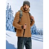 image:imageTACVASEN Mens Puffer Jacket Hooded Sherpa Lined Water Resistant Winter Coat  Warm windproof insulated quilted fleece puffy jacket for casual work travel outdoor hiking skiing snow fishing cold weatherLight Brown