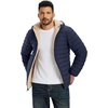image:imageTACVASEN Mens Puffer Jacket Hooded Sherpa Lined Water Resistant Winter Coat  Warm windproof insulated quilted fleece puffy jacket for casual work travel outdoor hiking skiing snow fishing cold weatherNavy Blue