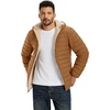 image:imageTACVASEN Mens Puffer Jacket Hooded Sherpa Lined Water Resistant Winter Coat  Warm windproof insulated quilted fleece puffy jacket for casual work travel outdoor hiking skiing snow fishing cold weatherLight Brown