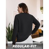 image:imageTACVASEN Womens Fleece Lined Sweatshirt Crewneck Winter Sherpa Pullover  Thermal Shirt Long Sleeve Warm Tops Fuzzy Cozy Sweaters No Hood01black