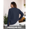 image:imageTACVASEN Womens Fleece Lined Sweatshirt Crewneck Winter Sherpa Pullover  Thermal Shirt Long Sleeve Warm Tops Fuzzy Cozy Sweaters No Hood02navy Blue