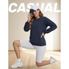 image:imageTACVASEN Womens Fleece Lined Sweatshirt Crewneck Winter Sherpa Pullover  Thermal Shirt Long Sleeve Warm Tops Fuzzy Cozy Sweaters No Hood02navy Blue