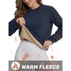 image:imageTACVASEN Womens Fleece Lined Sweatshirt Crewneck Winter Sherpa Pullover  Thermal Shirt Long Sleeve Warm Tops Fuzzy Cozy Sweaters No Hood02navy Blue