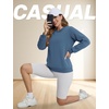image:imageTACVASEN Womens Fleece Lined Sweatshirt Crewneck Winter Sherpa Pullover  Thermal Shirt Long Sleeve Warm Tops Fuzzy Cozy Sweaters No Hood03blue Grey
