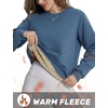 image:imageTACVASEN Womens Fleece Lined Sweatshirt Crewneck Winter Sherpa Pullover  Thermal Shirt Long Sleeve Warm Tops Fuzzy Cozy Sweaters No Hood03blue Grey