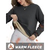 image:imageTACVASEN Womens Fleece Lined Sweatshirt Crewneck Winter Sherpa Pullover  Thermal Shirt Long Sleeve Warm Tops Fuzzy Cozy Sweaters No Hood04deep Grey