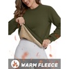 image:imageTACVASEN Womens Fleece Lined Sweatshirt Crewneck Winter Sherpa Pullover  Thermal Shirt Long Sleeve Warm Tops Fuzzy Cozy Sweaters No Hood06army Green