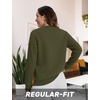 image:imageTACVASEN Womens Fleece Lined Sweatshirt Crewneck Winter Sherpa Pullover  Thermal Shirt Long Sleeve Warm Tops Fuzzy Cozy Sweaters No Hood06army Green