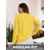 image:imageTACVASEN Womens Fleece Lined Sweatshirt Crewneck Winter Sherpa Pullover  Thermal Shirt Long Sleeve Warm Tops Fuzzy Cozy Sweaters No Hood07yellow