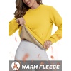image:imageTACVASEN Womens Fleece Lined Sweatshirt Crewneck Winter Sherpa Pullover  Thermal Shirt Long Sleeve Warm Tops Fuzzy Cozy Sweaters No Hood07yellow