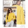 image:imageTACVASEN Womens Fleece Lined Sweatshirt Crewneck Winter Sherpa Pullover  Thermal Shirt Long Sleeve Warm Tops Fuzzy Cozy Sweaters No Hood07yellow