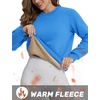 image:imageTACVASEN Womens Fleece Lined Sweatshirt Crewneck Winter Sherpa Pullover  Thermal Shirt Long Sleeve Warm Tops Fuzzy Cozy Sweaters No HoodAzure