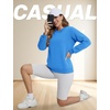 image:imageTACVASEN Womens Fleece Lined Sweatshirt Crewneck Winter Sherpa Pullover  Thermal Shirt Long Sleeve Warm Tops Fuzzy Cozy Sweaters No HoodAzure