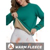 image:imageTACVASEN Womens Fleece Lined Sweatshirt Crewneck Winter Sherpa Pullover  Thermal Shirt Long Sleeve Warm Tops Fuzzy Cozy Sweaters No HoodEmerald Green