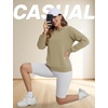 image:imageTACVASEN Womens Fleece Lined Sweatshirt Crewneck Winter Sherpa Pullover  Thermal Shirt Long Sleeve Warm Tops Fuzzy Cozy Sweaters No HoodKhaki