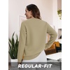 image:imageTACVASEN Womens Fleece Lined Sweatshirt Crewneck Winter Sherpa Pullover  Thermal Shirt Long Sleeve Warm Tops Fuzzy Cozy Sweaters No HoodKhaki