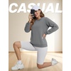 image:imageTACVASEN Womens Fleece Lined Sweatshirt Crewneck Winter Sherpa Pullover  Thermal Shirt Long Sleeve Warm Tops Fuzzy Cozy Sweaters No HoodLight Grey