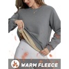 image:imageTACVASEN Womens Fleece Lined Sweatshirt Crewneck Winter Sherpa Pullover  Thermal Shirt Long Sleeve Warm Tops Fuzzy Cozy Sweaters No HoodLight Grey