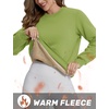image:imageTACVASEN Womens Fleece Lined Sweatshirt Crewneck Winter Sherpa Pullover  Thermal Shirt Long Sleeve Warm Tops Fuzzy Cozy Sweaters No HoodOlive Green
