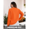 image:imageTACVASEN Womens Fleece Lined Sweatshirt Crewneck Winter Sherpa Pullover  Thermal Shirt Long Sleeve Warm Tops Fuzzy Cozy Sweaters No HoodOrange