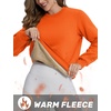 image:imageTACVASEN Womens Fleece Lined Sweatshirt Crewneck Winter Sherpa Pullover  Thermal Shirt Long Sleeve Warm Tops Fuzzy Cozy Sweaters No HoodOrange