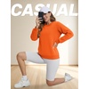 image:imageTACVASEN Womens Fleece Lined Sweatshirt Crewneck Winter Sherpa Pullover  Thermal Shirt Long Sleeve Warm Tops Fuzzy Cozy Sweaters No HoodOrange