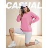 image:imageTACVASEN Womens Fleece Lined Sweatshirt Crewneck Winter Sherpa Pullover  Thermal Shirt Long Sleeve Warm Tops Fuzzy Cozy Sweaters No HoodPink Grey