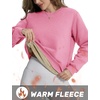 image:imageTACVASEN Womens Fleece Lined Sweatshirt Crewneck Winter Sherpa Pullover  Thermal Shirt Long Sleeve Warm Tops Fuzzy Cozy Sweaters No HoodPink Grey