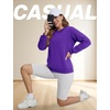 image:imageTACVASEN Womens Fleece Lined Sweatshirt Crewneck Winter Sherpa Pullover  Thermal Shirt Long Sleeve Warm Tops Fuzzy Cozy Sweaters No HoodPurple
