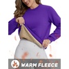 image:imageTACVASEN Womens Fleece Lined Sweatshirt Crewneck Winter Sherpa Pullover  Thermal Shirt Long Sleeve Warm Tops Fuzzy Cozy Sweaters No HoodPurple