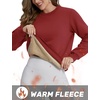 image:imageTACVASEN Womens Fleece Lined Sweatshirt Crewneck Winter Sherpa Pullover  Thermal Shirt Long Sleeve Warm Tops Fuzzy Cozy Sweaters No HoodRed Orange
