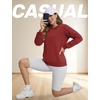 image:imageTACVASEN Womens Fleece Lined Sweatshirt Crewneck Winter Sherpa Pullover  Thermal Shirt Long Sleeve Warm Tops Fuzzy Cozy Sweaters No HoodRed Orange