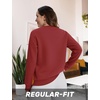image:imageTACVASEN Womens Fleece Lined Sweatshirt Crewneck Winter Sherpa Pullover  Thermal Shirt Long Sleeve Warm Tops Fuzzy Cozy Sweaters No HoodRed Orange