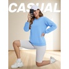 image:imageTACVASEN Womens Fleece Lined Sweatshirt Crewneck Winter Sherpa Pullover  Thermal Shirt Long Sleeve Warm Tops Fuzzy Cozy Sweaters No HoodSky Blue