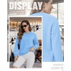 image:imageTACVASEN Womens Fleece Lined Sweatshirt Crewneck Winter Sherpa Pullover  Thermal Shirt Long Sleeve Warm Tops Fuzzy Cozy Sweaters No HoodSky Blue