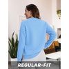 image:imageTACVASEN Womens Fleece Lined Sweatshirt Crewneck Winter Sherpa Pullover  Thermal Shirt Long Sleeve Warm Tops Fuzzy Cozy Sweaters No HoodSky Blue